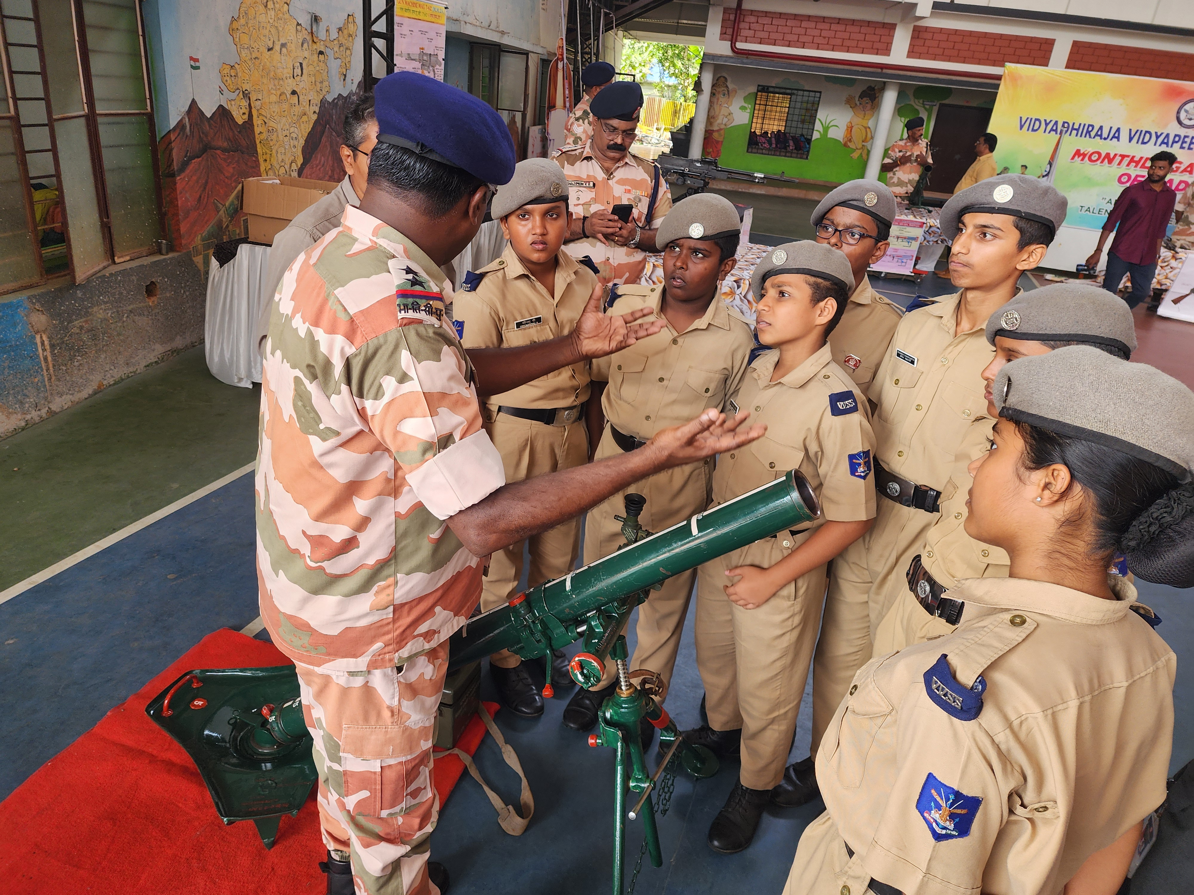 Itbp Weapon Display — Vidyadhiraja Vidyapeetom Sainik School